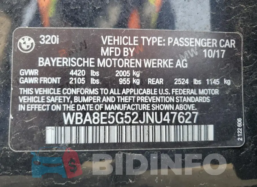 WBA8E5G52JNU47627 Photo# 12