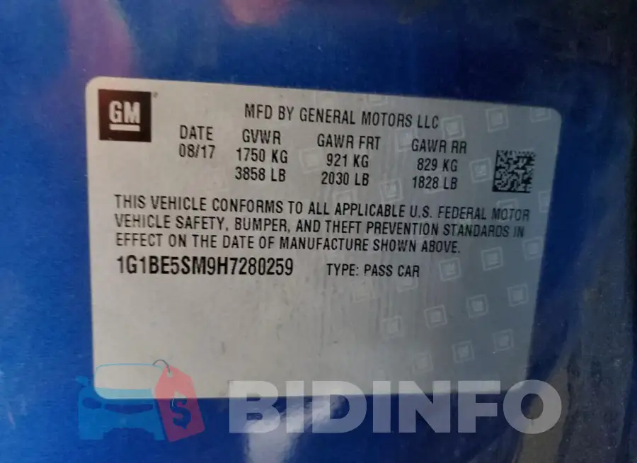 1G1BE5SM9H7280259 Photo# 12