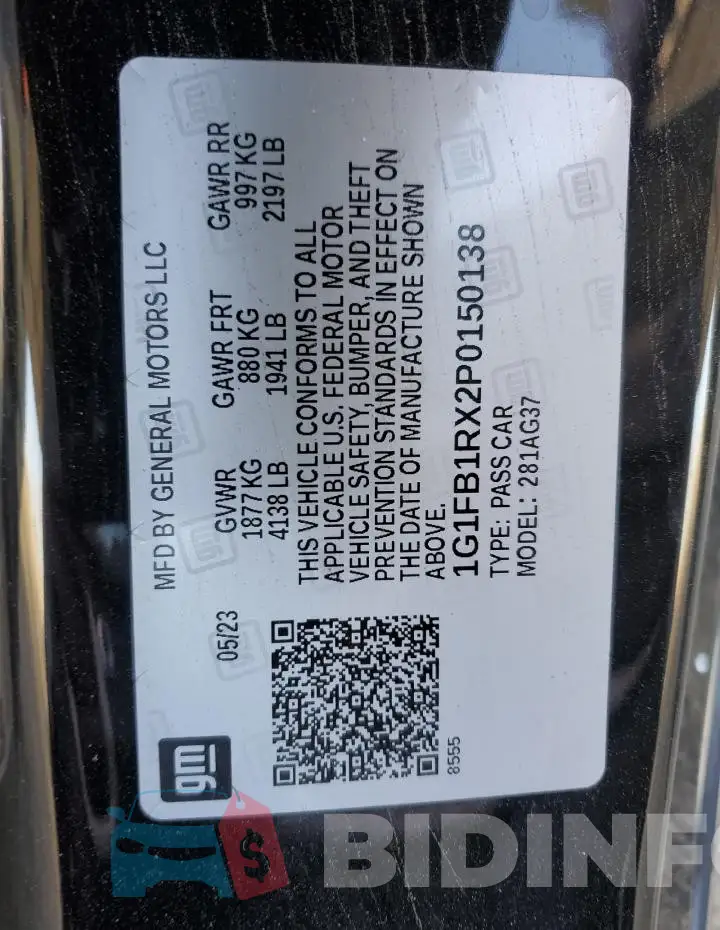 1G1FB1RX2P0150138 Photo# 13
