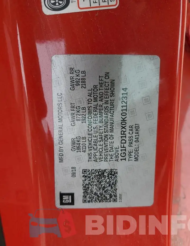 1G1FD1RX0K0112314 Photo# 12