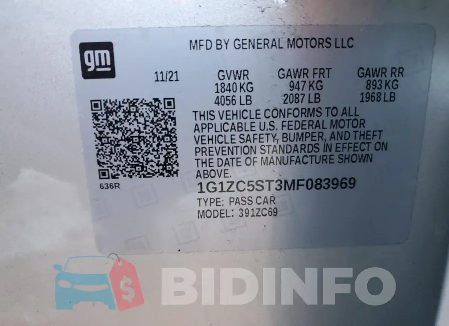 1G1ZC5ST3MF083969 Photo# 13