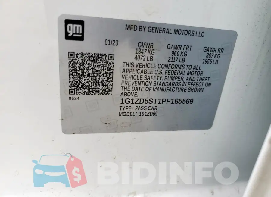 1G1ZD5ST1PF165569 Photo# 13