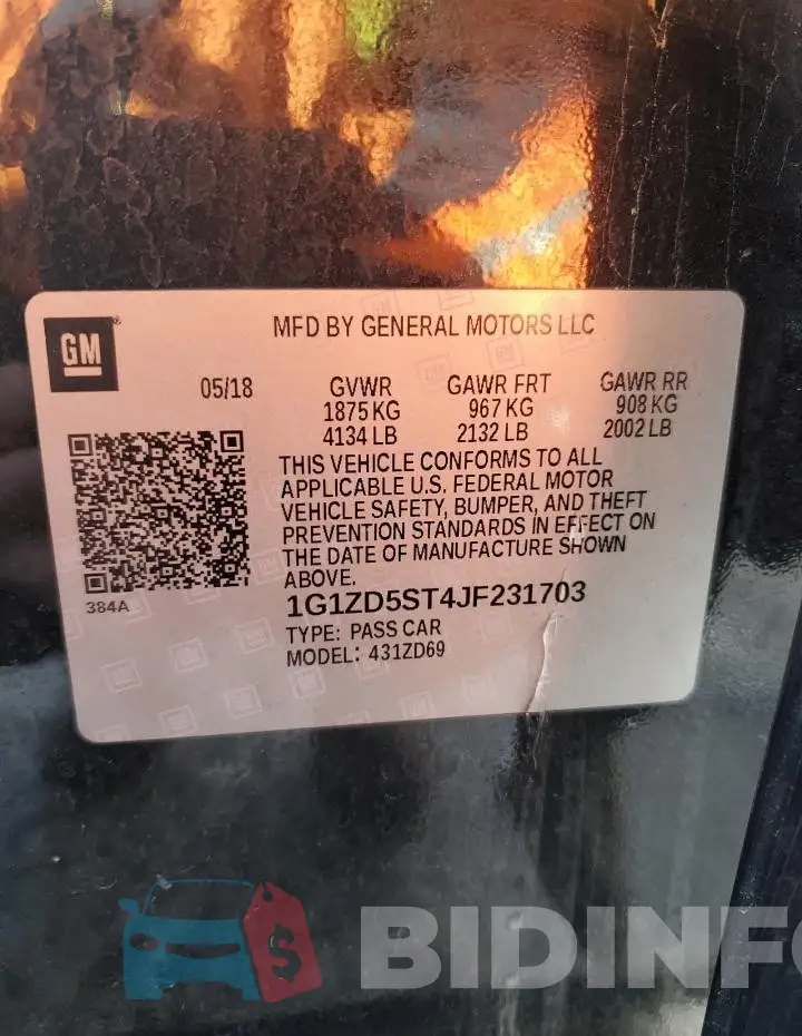 1G1ZD5ST4JF231703 Photo# 13