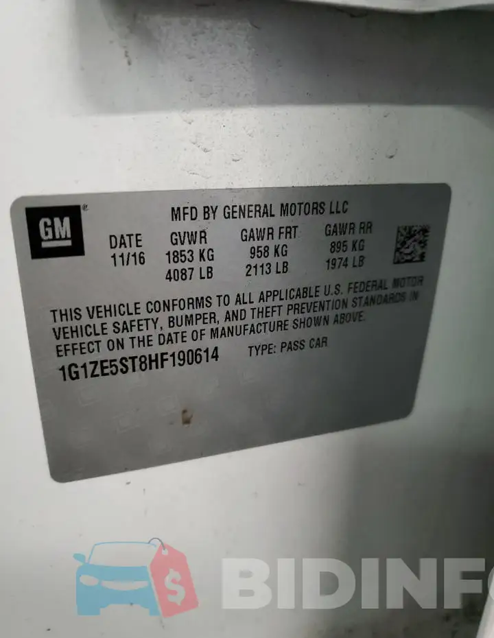 1G1ZE5ST8HF190614 Photo# 13