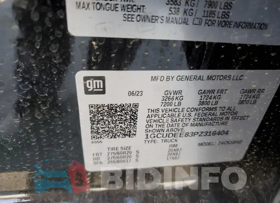 1GCUDEE83PZ316404 Photo# 12