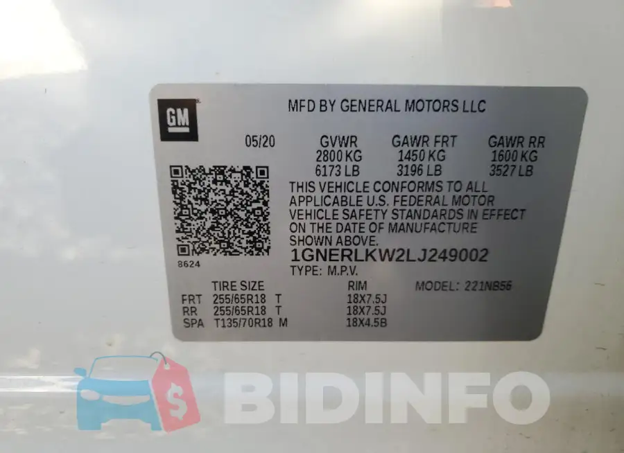 1GNERLKW2LJ249002 Photo# 13