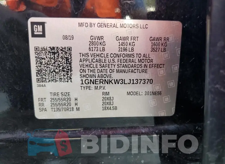 1GNERNKW3LJ137370 Photo# 13