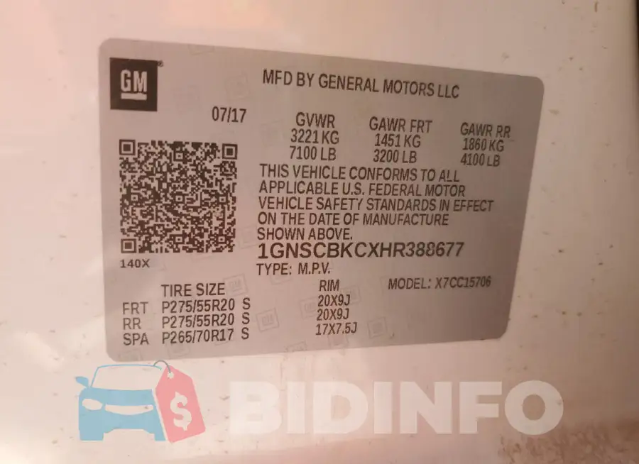 1GNSCBKCXHR388677 Photo# 13