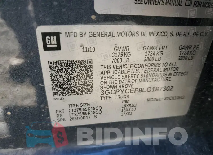 3GCPYCEF8LG187302 Photo# 12