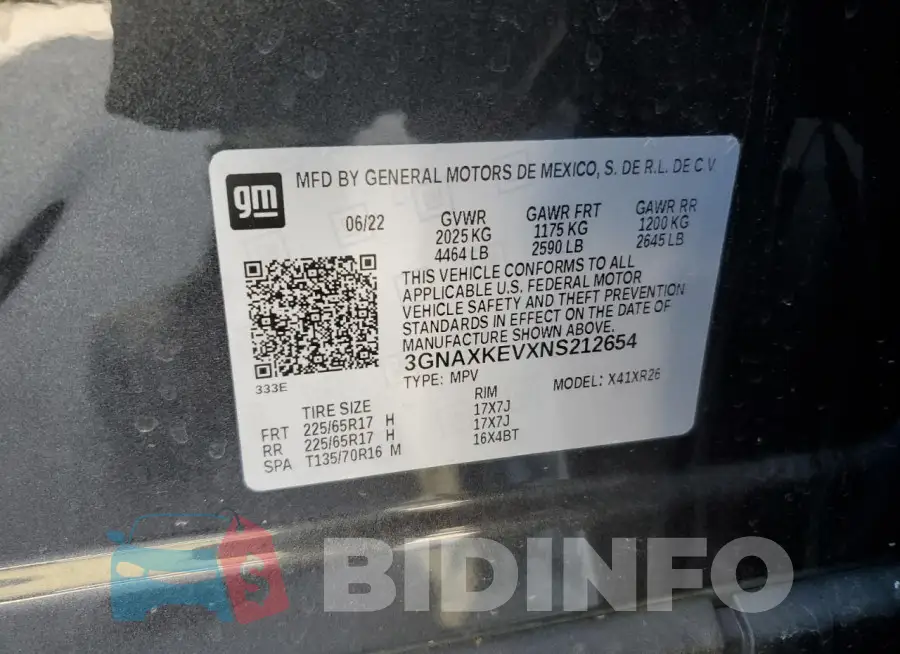 3GNAXKEVXNS212654 Photo# 13