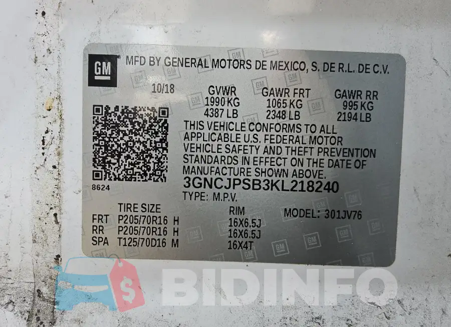 3GNCJPSB3KL218240 Photo# 13