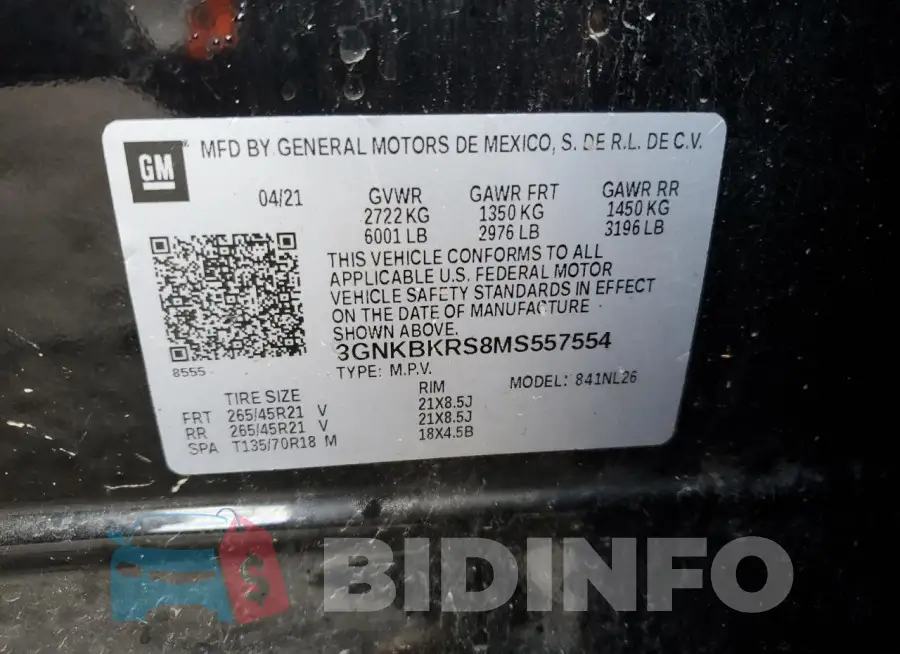 3GNKBKRS8MS557554 Photo# 14