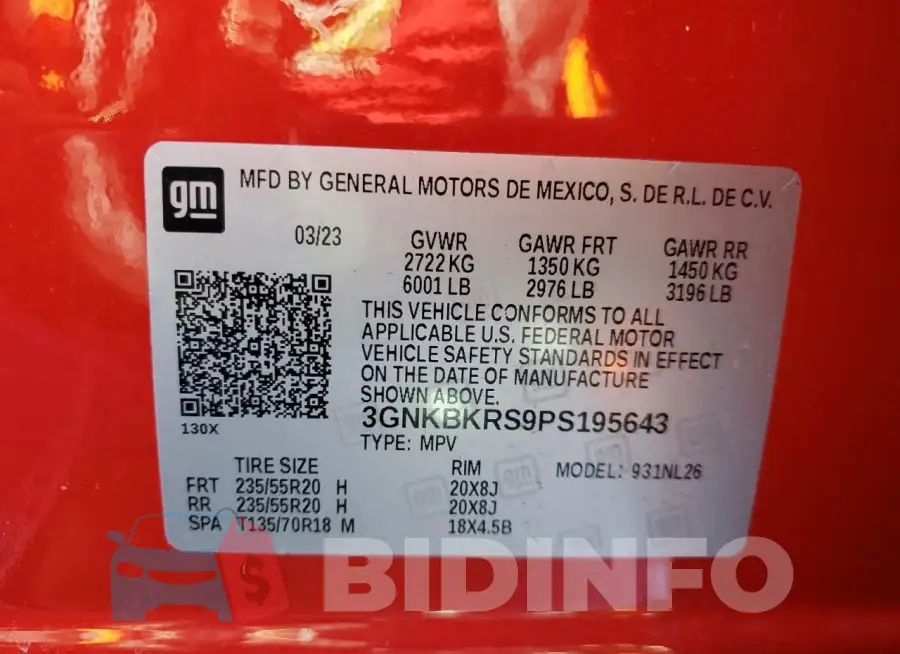 3GNKBKRS9PS195643 Photo# 13