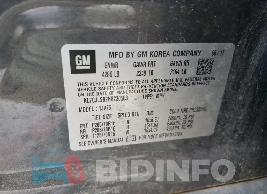 KL7CJLSB2HB230503 Photo# 13