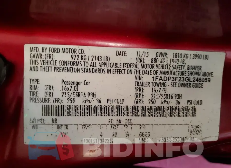 1FADP3F23GL246059 Photo# 12