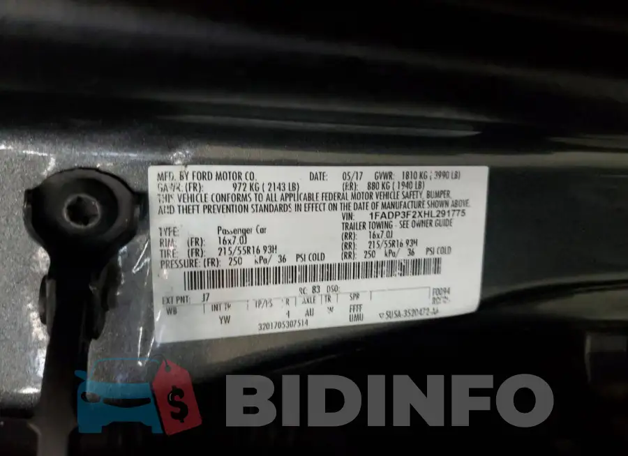 1FADP3F2XHL291775 Photo# 12