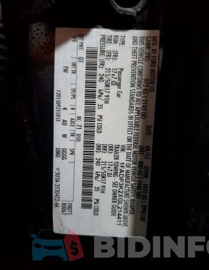1FADP3K2XGL214411 Photo# 13