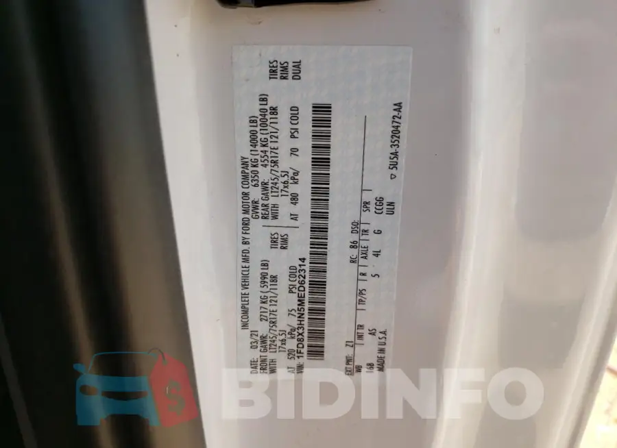 1FD8X3HN5MED62314 Photo# 13