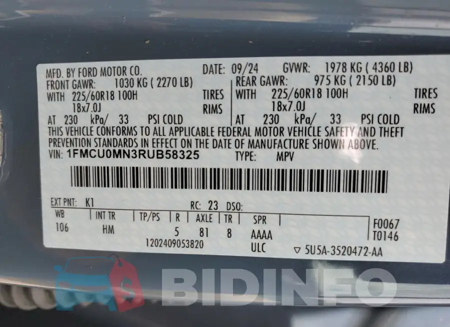 1FMCU0MN3RUB58325 Photo# 13