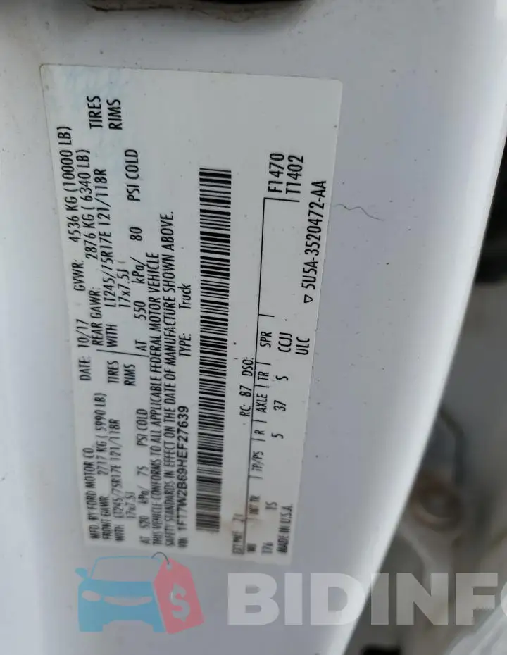 1FT7W2B69HEF27639 Photo# 13