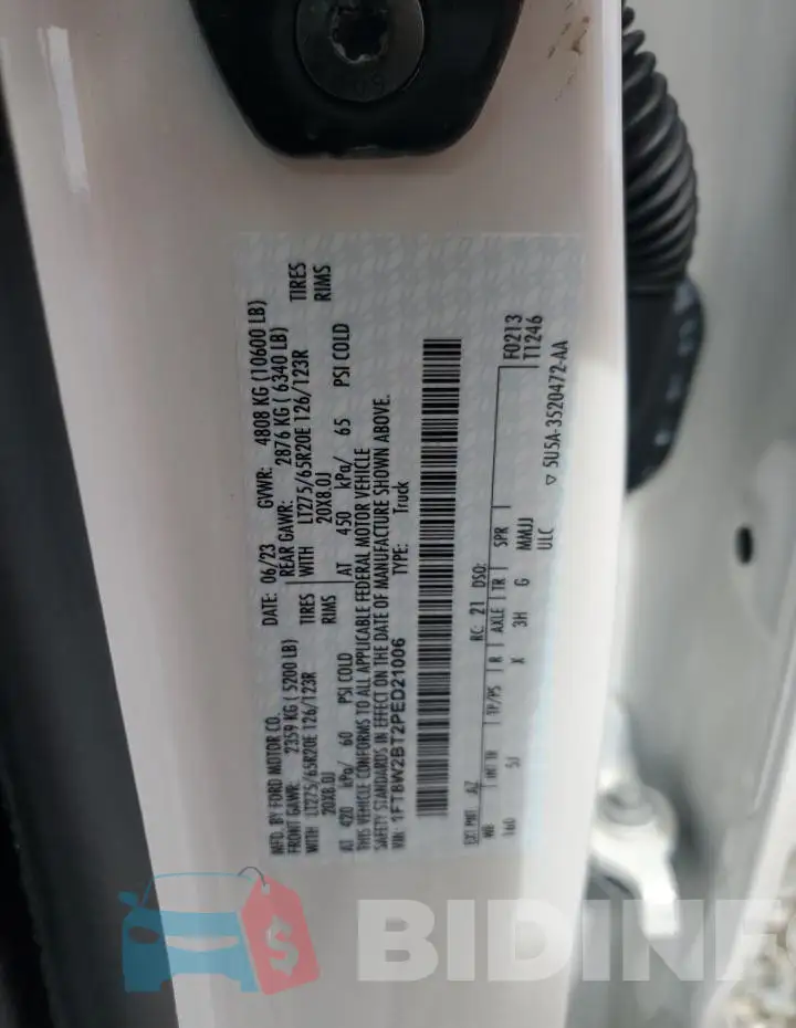 1FT8W2BT2PED21006 Photo# 13