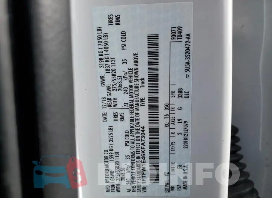 1FTFW1E46KFA73044 Photo# 12