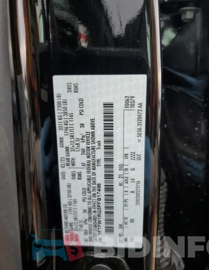1FTFW1RG5PFB17496 Photo# 12