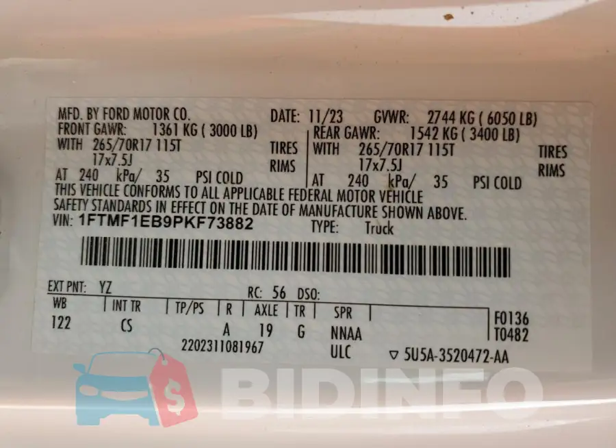 1FTMF1EB9PKF73882 Photo# 12