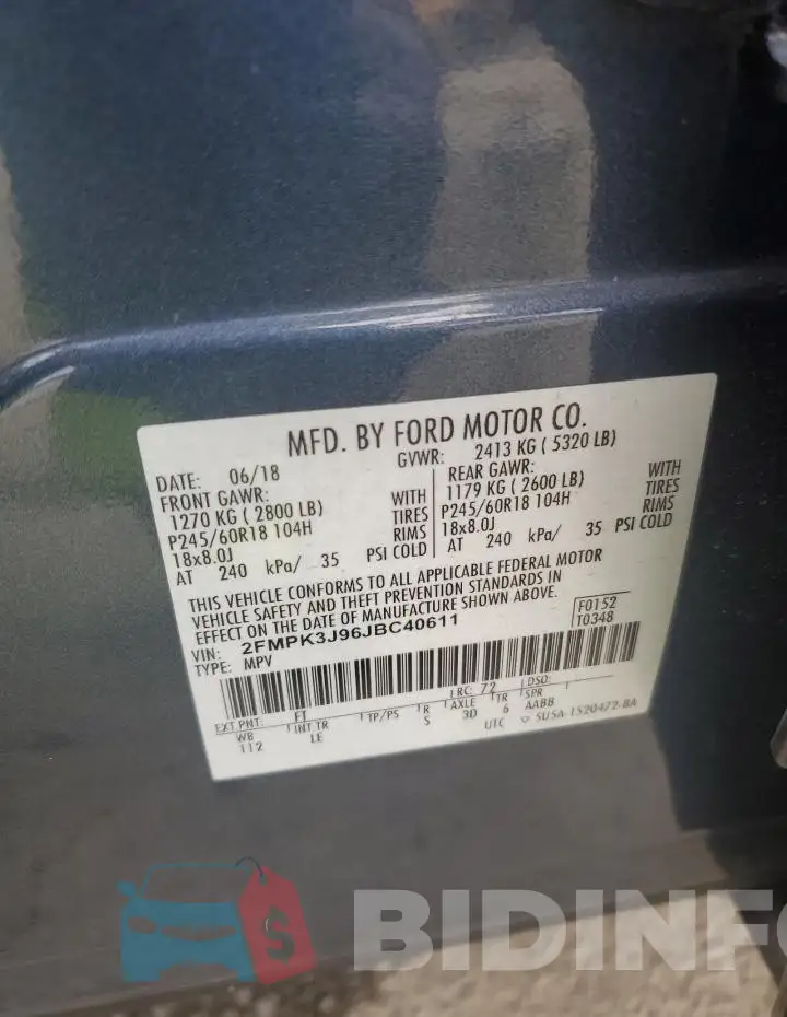 2FMPK3J96JBC40611 Photo# 13