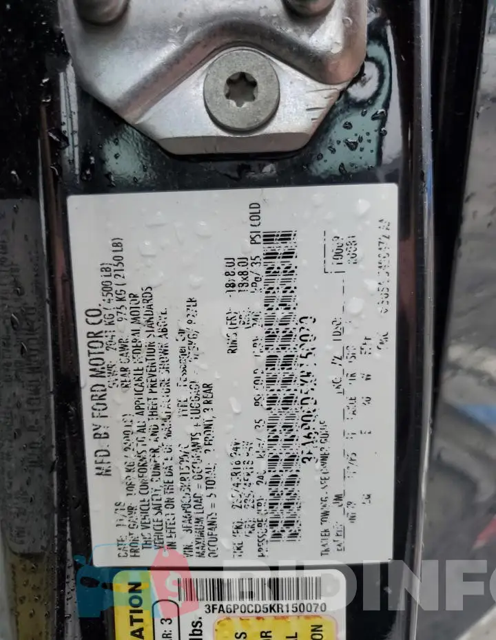 3FA6P0CD5KR150070 Photo# 12