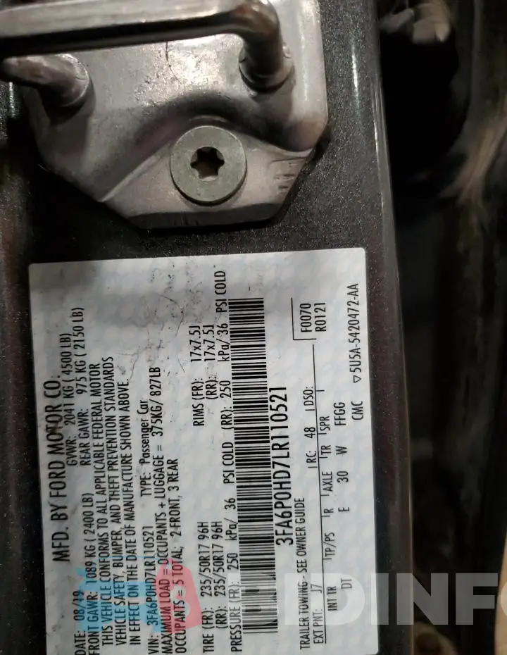 3FA6P0HD7LR110521 Photo# 13