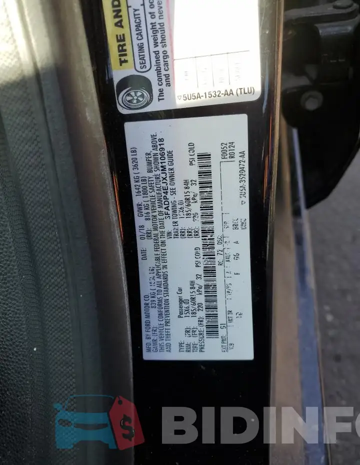 3FADP4EJXJM106918 Photo# 12