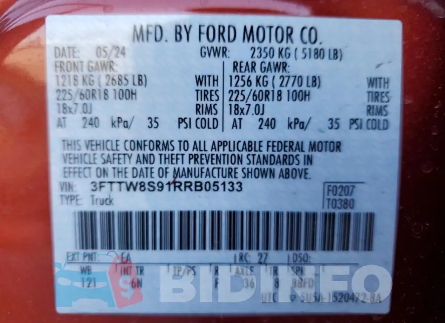 3FTTW8S91RRB05133 Photo# 12