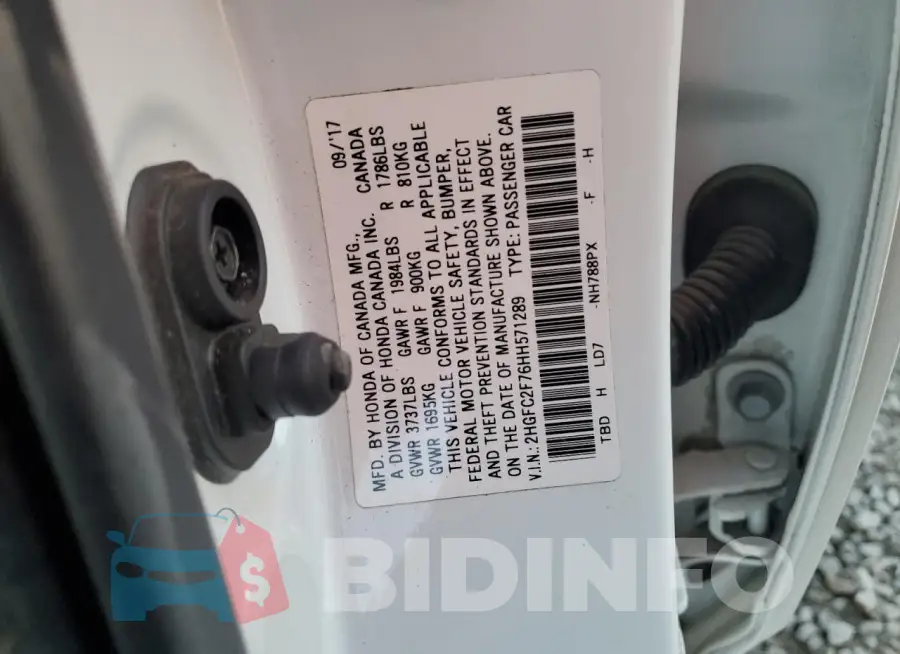 2HGFC2F76HH571289 Photo# 13