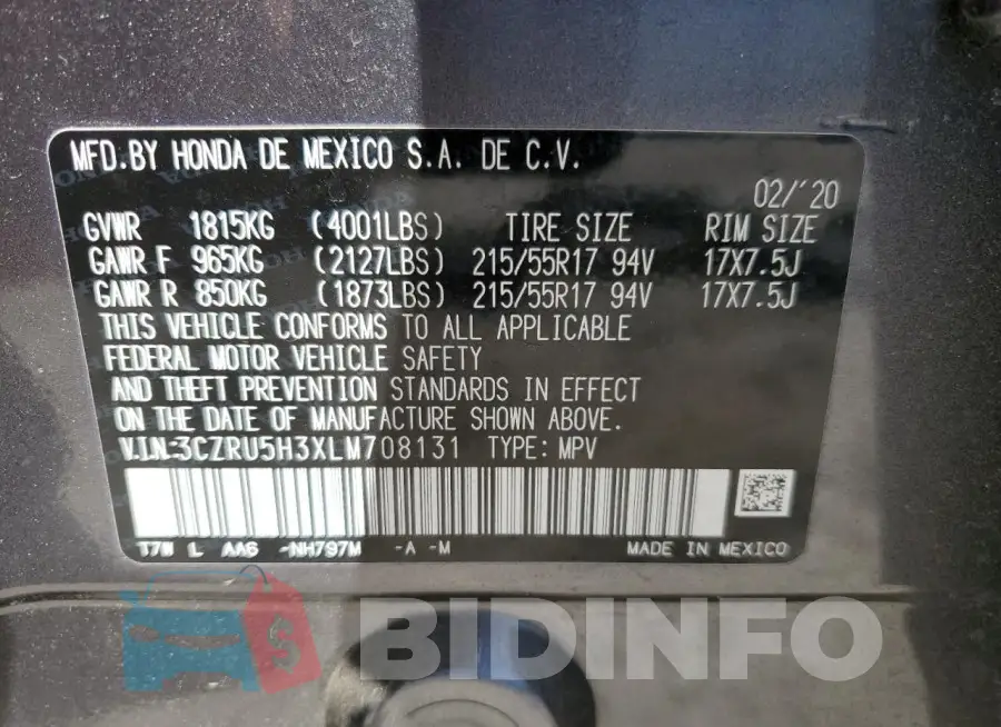 3CZRU5H3XLM708131 Photo# 13