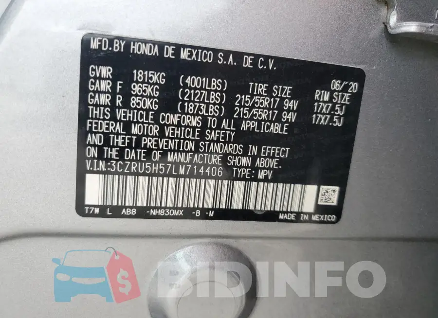 3CZRU5H57LM714406 Photo# 13
