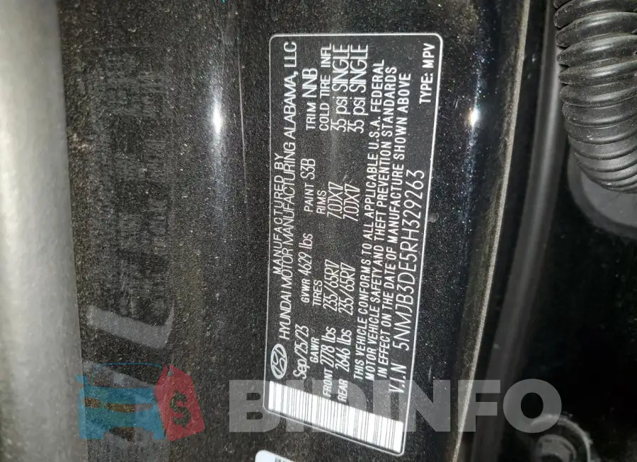 5NMJB3DE5RH329263 Photo# 13