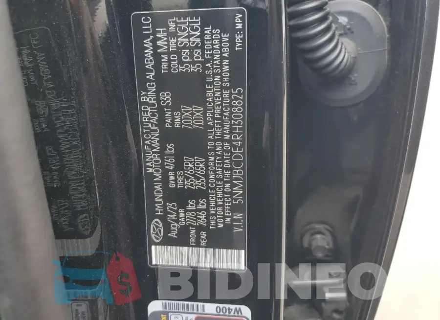 5NMJBCDE4RH308825 Photo# 13