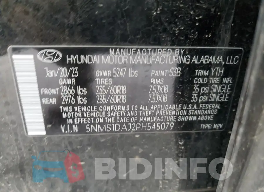 5NMS1DAJ2PH545079 Photo# 13