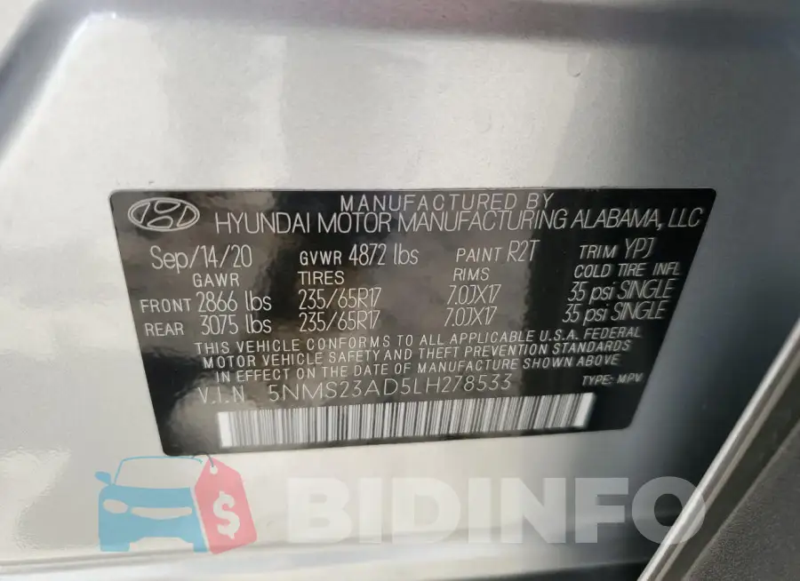 5NMS23AD5LH278533 Photo# 14