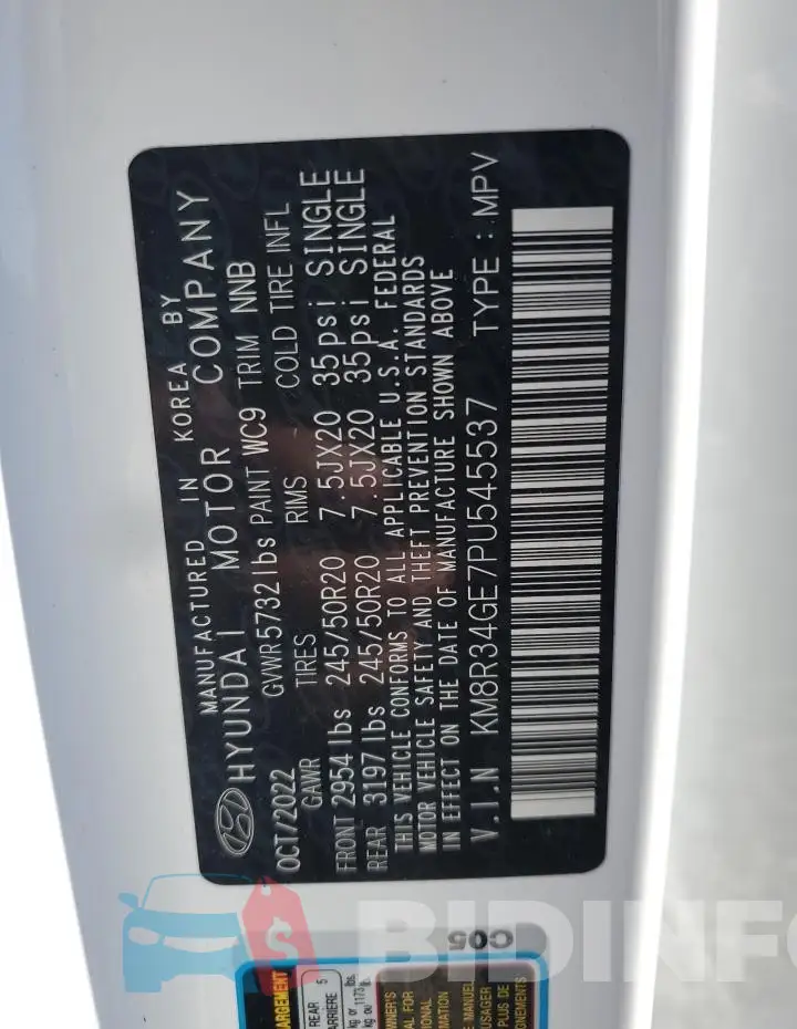 KM8R34GE7PU545537 Photo# 14