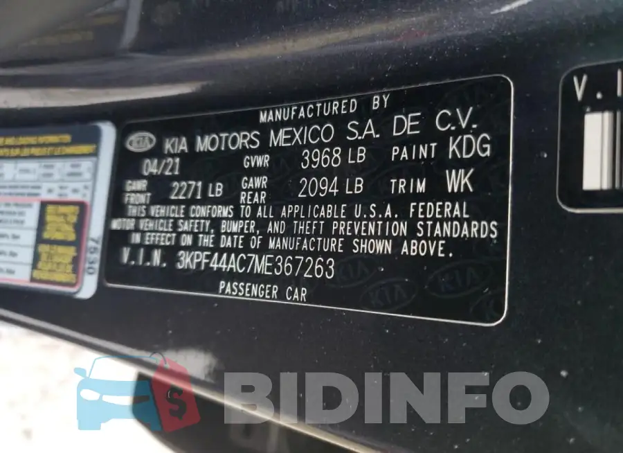 3KPF44AC7ME367263 Photo# 12