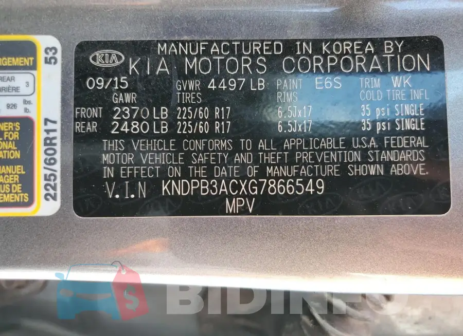 KNDPB3ACXG7866549 Photo# 12