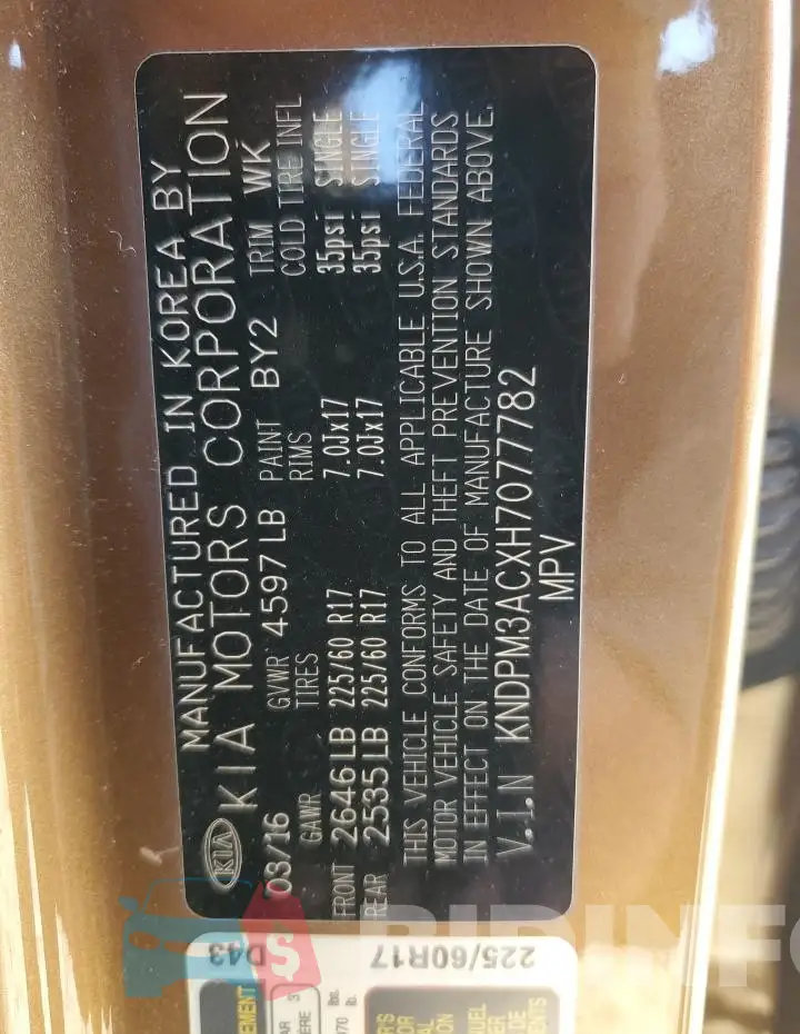 KNDPM3ACXH7077782 Photo# 13