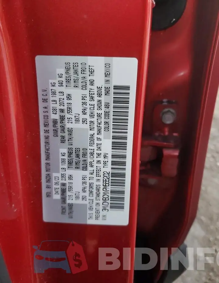 3MVDMBCMXPM565202 Photo# 13