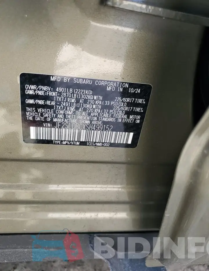 JF2SLDBCXSH499152 Photo# 13