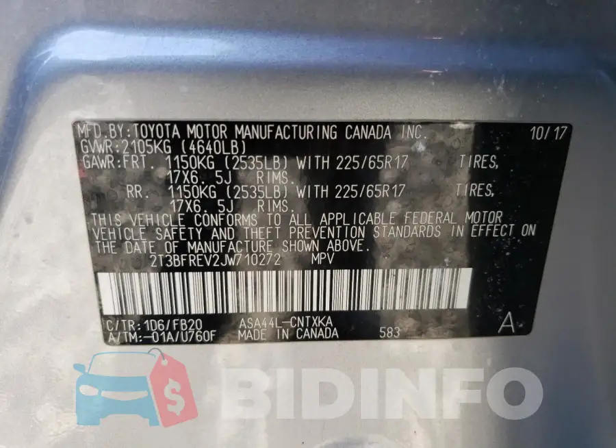 2T3BFREV2JW710272 Photo# 14