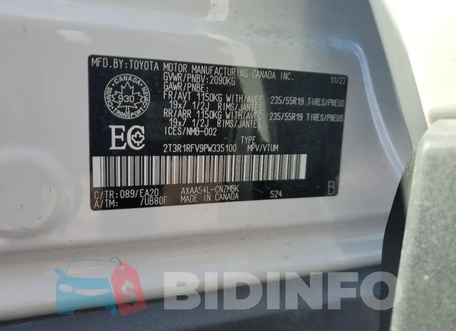 2T3R1RFV9PW335100 Photo# 13