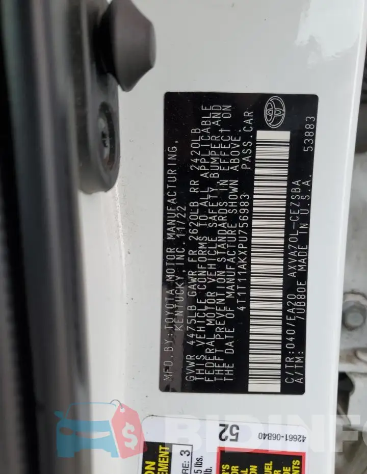 4T1T11AKXPU756983 Photo# 12