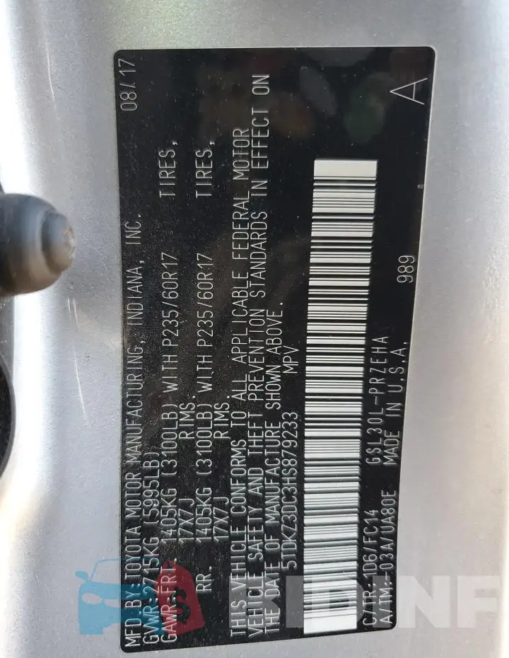 5TDKZ3DC3HS879233 Photo# 14